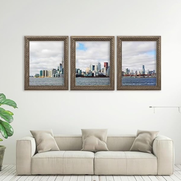 WYNCO Embossed Vintage Look 14” x 18” Wall Mount Frame in Silver Grey NWT - Picture 3 of 4